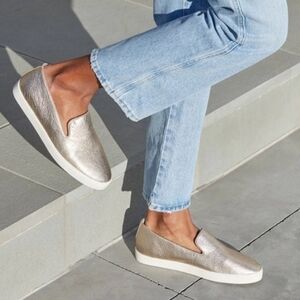 Birdies Metallic Gold Slip-On Sneakers